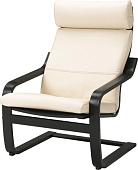 Интерьерное кресло Ikea Поэнг (черно-коричневый/глосе светло-бежевый) 092.514.66