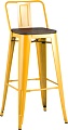 Стул Stool Group Tolix со спинкой YD-H765E-W LG-06 (желтый глянцевый/темное дерево)