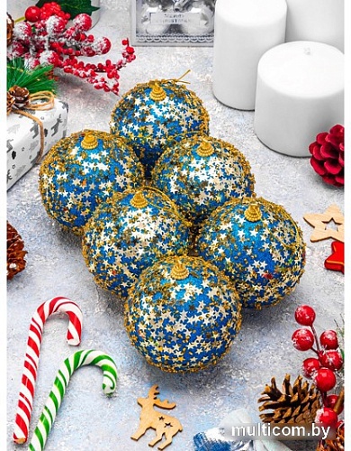 Елочная игрушка Elan Gallery Звезды 970096 (6 шт, синий)