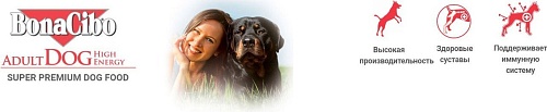Сухой корм для собак BonaCibo Для активных взрослых собак всех пород курица 4 кг