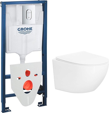 Унитаз подвесной Lauter Sulzdorf + GROHE Rapid SL 39504000 + панель GROHE 37131000 (белый с микролифтом)