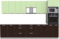 Готовая кухня Интерлиния Мила Лайт 3.2 ВТ без столешницы (салатовый/дуб венге)