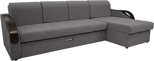 Сириус Лидер-6 с оттоманкой ППУ 300x165 (Eva 07 велюр темно-серый)