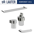 Набор аксессуаров для ванной Lauter 21TS3018 + 21TS3020 + 21TS3012 + 21TS3001 (Chrome, 4 предмета)