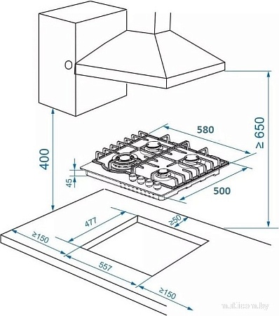 Варочная панель ZorG HAG63 FDW white