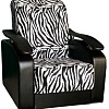 Интерьерное кресло Асмана Антуан (подлокотники кожзам черн./велюр зебра)