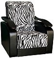 Интерьерное кресло Асмана Антуан (подлокотники кожзам черн./велюр зебра)