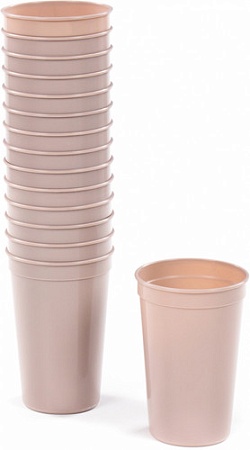 Набор стаканов для воды и напитков Полесье 74086 (15 шт, темно-кремовый)