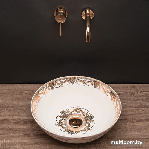 Умывальник Rea Elita (белый/золотистый)