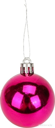 Елочная игрушка Miland Новогоднее настроение НУ-5635 (24 шт, 5 см, насыщенный розовый)