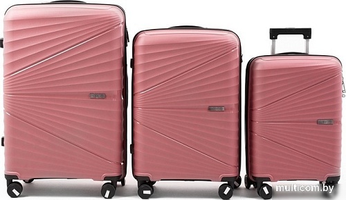 Комплект чемоданов Pride PP-9702 (3шт, пудровый)
