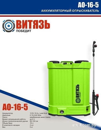 Аккумуляторный опрыскиватель Витязь АО-16-5