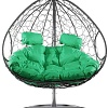 Подвесное кресло M-Group Для двоих 11450304 (серый ротанг/зеленая подушка)