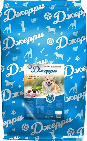 Сухой корм для собак Джерри Для взрослых собак с чувствит пищеварением Индейка и рис 10 кг