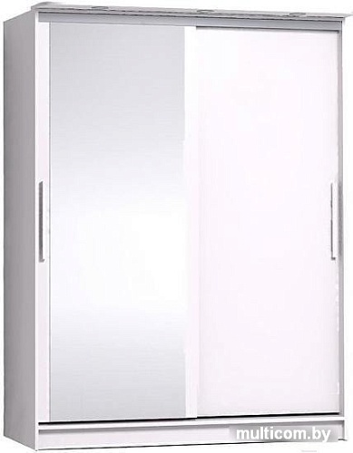 Шкаф-купе Глазов Strike 1600 ЛДСП с зеркалом (белый)