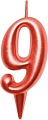 Свеча для торта Мультидом Овал Цифра 9 МС5-39 (красный)