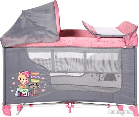 Манеж-кровать Lorelli Moonlight Rocker 2 (pink travelling)