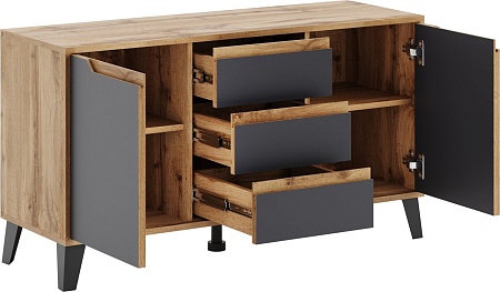 Тумба ЭлиГард Eyva RTV 2D3S (дуб вотан/графит)