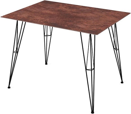 Кухонный стол Sheffilton SHT-TU10/TU21-6 100/75 керамика (черный муар/коричневая сепия)