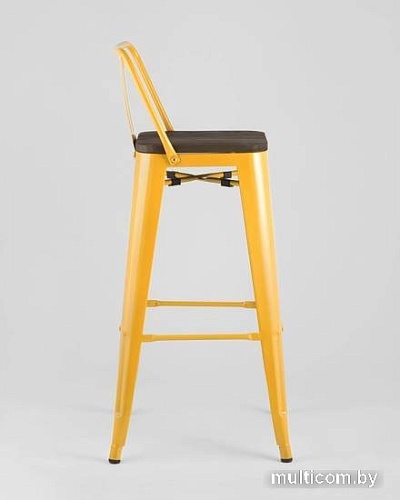 Стул Stool Group Tolix со спинкой YD-H765E-W LG-06 (желтый глянцевый/темное дерево)