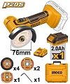 Угловая шлифмашина Ingco CAGLI76012 (с 1-им АКБ, кейс)