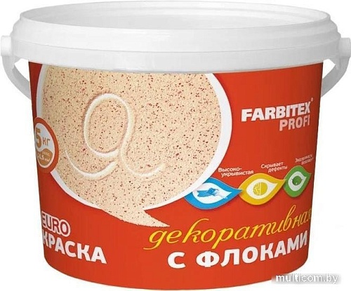 Краска Farbitex Профи Декоративная акриловая с флоками льняной Л-2 12 кг
