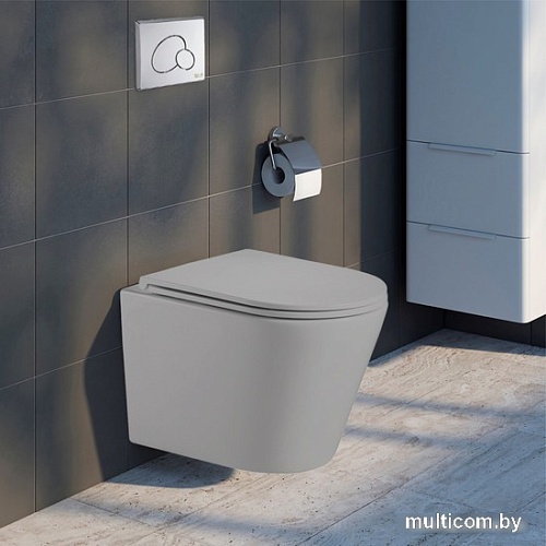 Унитаз подвесной WeltWasser Amberg 350 ST + Salzbach 043 MT-BL + Amberg RD-MT CR (черный матовый)