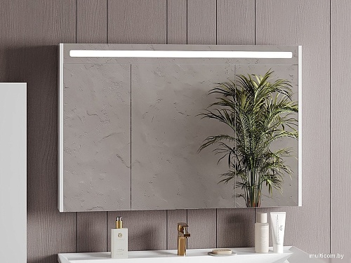 Belux Шкаф с зеркалом Бристоль ВШ 120 (1, белый глянцевый)