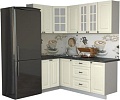Угловая кухня Интерлиния Мила Деко 1.2x2.0 (слоновая кость/кастилло темный)
