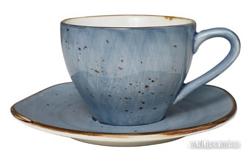 Чашка с блюдцем AksHome Vital (220мл, синий)