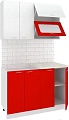 Кухня Кортекс-мебель Корнелия Мара 1.2м (белый/красный/мадрид)