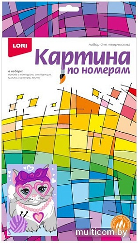 Картина по номерам Lori Гламурная кошечка Ркн-069