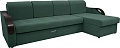 Сириус Лидер-6 с оттоманкой НПБ 300x165 (Eva 19 велюр темно-зеленый)