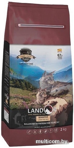 Сухой корм для кошек Landor Sensitive Cat Lamb with Rice 10 кг