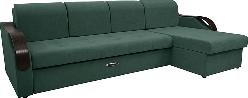 Сириус Лидер-6 с оттоманкой НПБ 300x165 (Eva 19 велюр темно-зеленый)