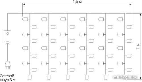 Световой дождь Евросвет 200-001 (теплый белый)