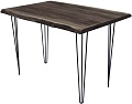 Кухонный стол Buro7 Грасхопер 120 (с обзолом, дуб мореный/черный)