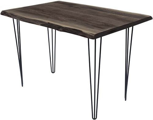 Кухонный стол Buro7 Грасхопер 120 (с обзолом, дуб мореный/черный)