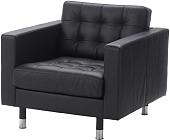 Интерьерное кресло Ikea Ландскруна (бумстад черный/металл) 492.486.17