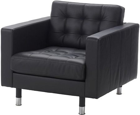 Интерьерное кресло Ikea Ландскруна (бумстад черный/металл) 492.486.17