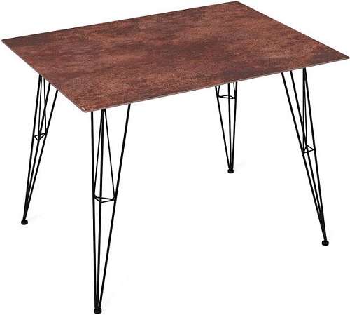 Кухонный стол Sheffilton SHT-TU10/TU21-6 100/75 керамика (черный муар/коричневая сепия)