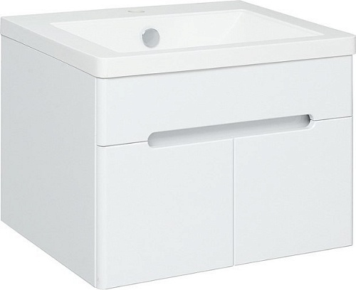 Runo Тумба с умывальником Runo Парма 60 2 двери + Omega 60 (подвесная)