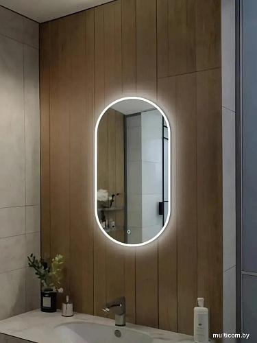 Зеркало с подсветкой eMZe 45x77 LED.UV.45.77.BEL (белый с УФ-окантовкой и подсветкой)