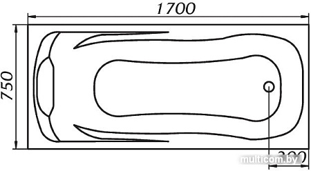 Ванна 1Марка Calypso 170x75 (с каркасом и экраном и ручками)