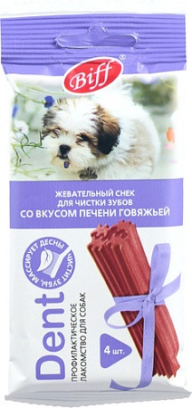 Лакомство для собак TiTBiT Dent Жевательный снек со вкусом говяжьей печени 40 г