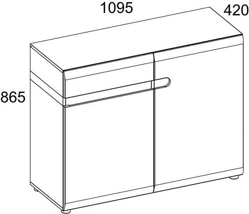 Комод Anrex Linate 2D-1S / TYP 35 (белый/сонома трюфель)