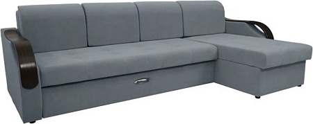 Сириус Лидер-6 с оттоманкой ППУ 300x165 (Eva 32 велюр серый)