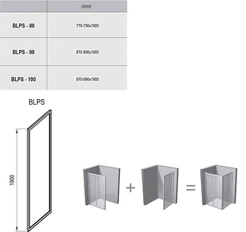 Душевая стенка Ravak Blix BLPS 90 (серебристый/прозрачное)