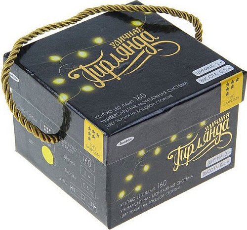 Бахрома Luazon Led-160 (3x0.6 м, желтый) [1080178]