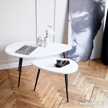 Журнальный столик Domm CT1004-2 (белый/черный)